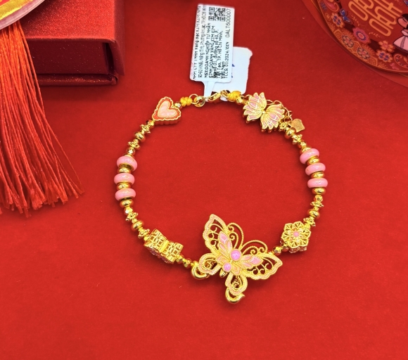 Lắc hồ điệp hồng 