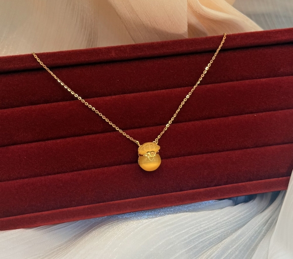 Dây liền mặt túi tiền đá vàng 