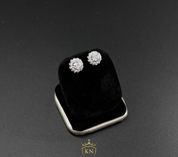 Bông tai hoa đính tấm 