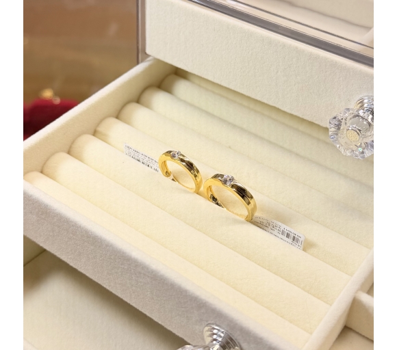 Nhẫn Đôi Kiểu Phối 1 Hột