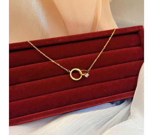 Dây chuyền liền mặt nhẫn đan nhau 